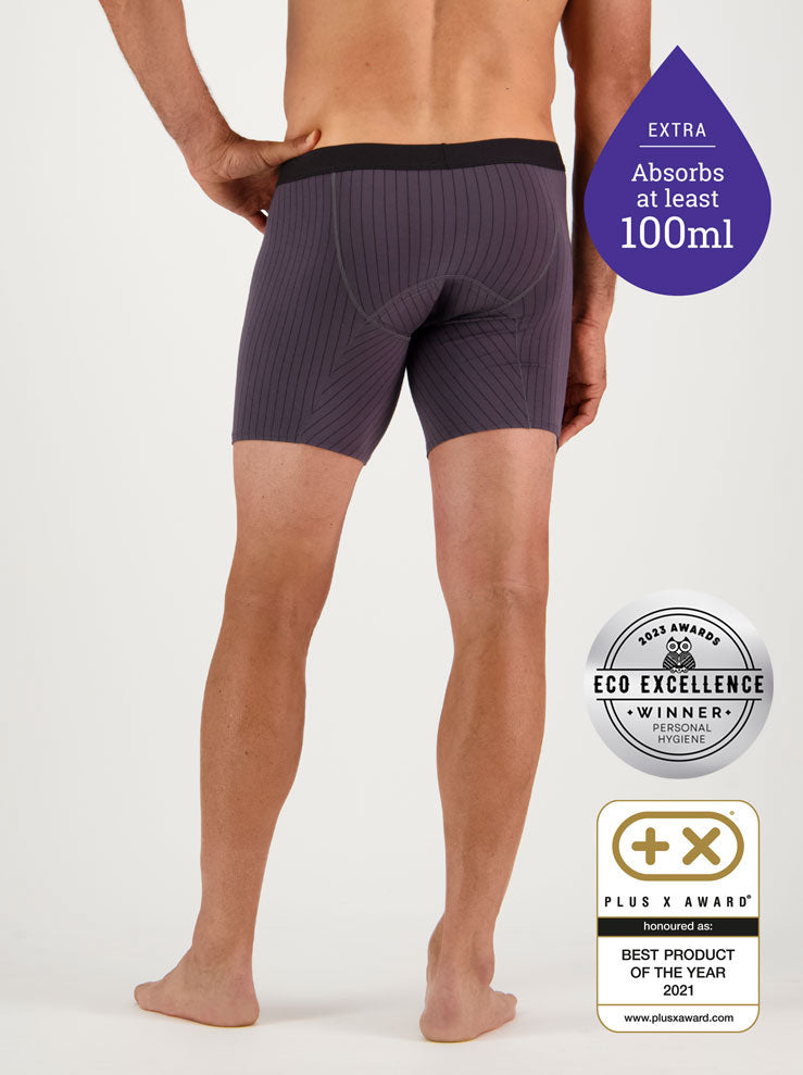 Confitex for Men washable, leakproof, super absorbent underwear for incontinence now in longer legs. Absorbs at least 100ml! - Back view