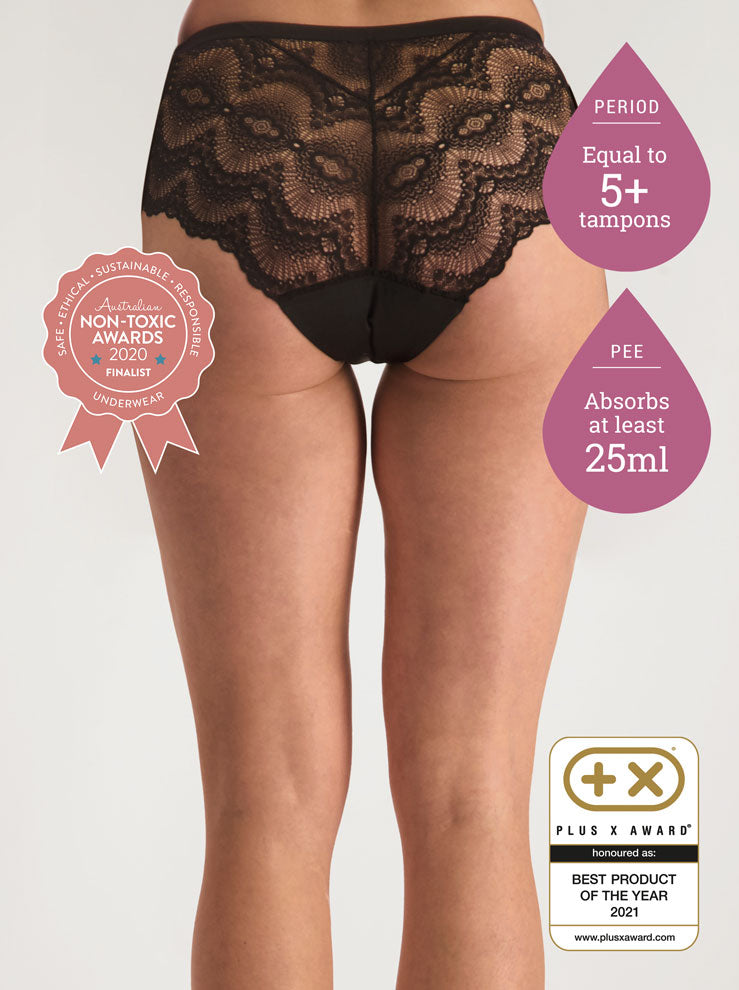 Pee and period panties Full Brief Lace - JustnCase by Confitex